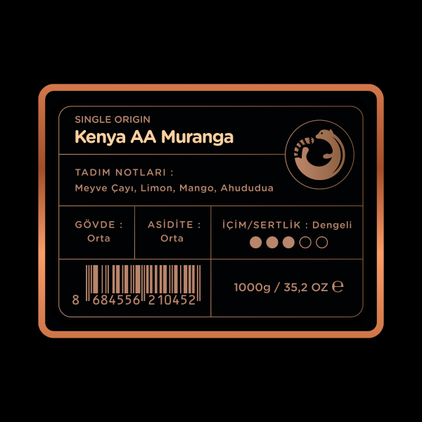 Luwacof Kenya AA Muranga Yöresel Kahve 1000 gr.