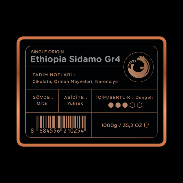 Luwacof Ethiopia Sidamo Gr4 Kuru İşleme Yöresel Kahve 1000 gr.