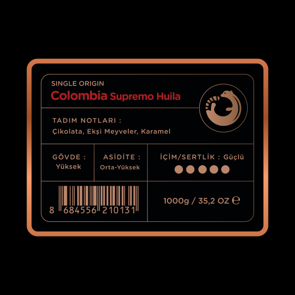 Luwacof Colombia Supremo Huila Yöresel Kahve 1000 gr.