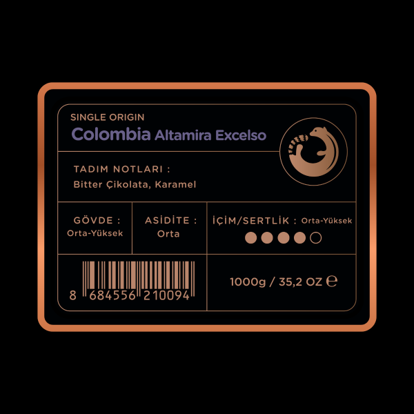 Luwacof Colombia Altamira Excelso Yöresel Kahve 1000 gr.